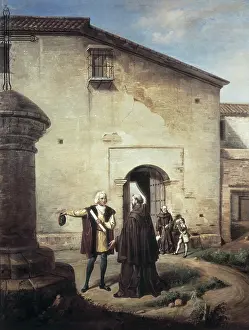 Huelva: Columbus arrives to the Monastery of La Rabida