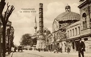 Caddesi: The Column of Constantine or Burnt Column, Istanbul