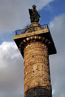 Carrara: The Column of Marcus Aurelius. Piazza Colonna. Rome. Italy