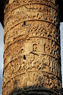 Carrara: The Column of Marcus Aurelius. Piazza Colonna. Rome. Italy