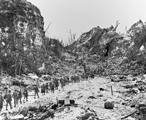Lcgr1311: Column of Marines moves to the front lines through