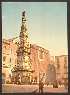 Trinite: Column of the Virgin, Piazza Trinite Maggiore, Naples, Italy