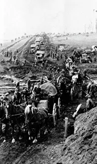 Muddy: Column of the Wehrmacht at the Eastern front, 1942