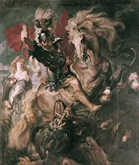Mythes: Combat Between St George and the Dragon, by Rubens