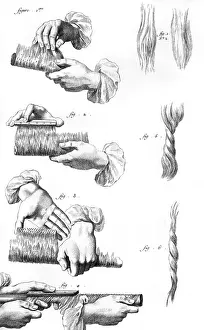 Combing: Combing Cotton - 18th century
