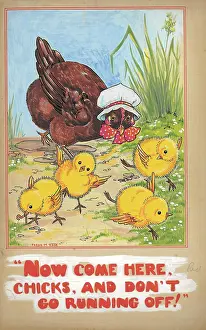 Freda: Now come here chicks?. - hen and chicks