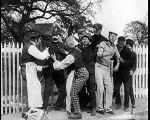 Handkerchief: Comedy Film Clip. Passers By Help Up A Fallen