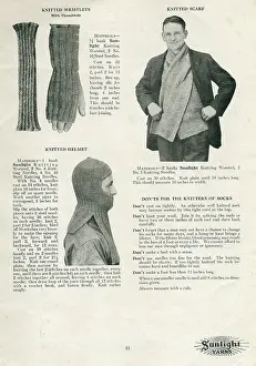 Knitters: Comforts for troops, WW1 knitting from Sunlight yarns