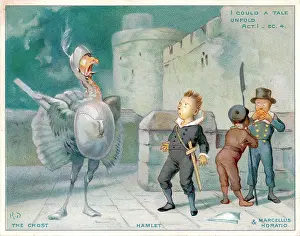Unfold: Comic Christmas card, scene from Hamlet