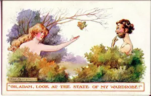 Spurgin: Comic postcard, Adam and Eve