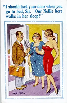 Lodger: Comic postcard, Advice to hotel guest