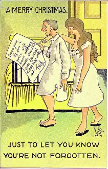 Ambiguous: Comic postcard, ambiguous Christmas invitation