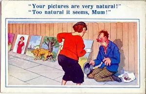 Walkies: Comic postcard, Art appreciation from a dog