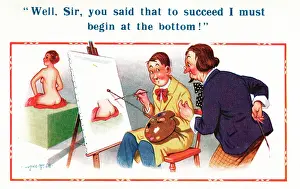 Mahlstick: Comic postcard, art class