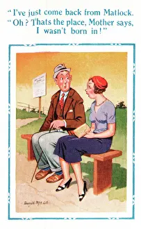 Illegitimate: Comic postcard, not born in Matlock