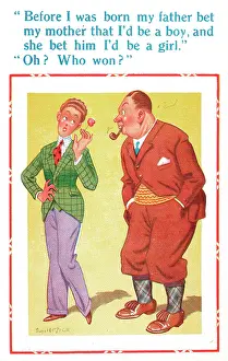 Ambiguous: Comic postcard, boy or girl?