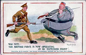The Donald Mcgill Archive Collection: Comic postcard, British soldier and German soldier, WW1