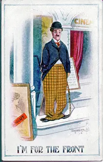The Donald Mcgill Archive Collection: Comic postcard, Charlie Chaplin figure, WW1