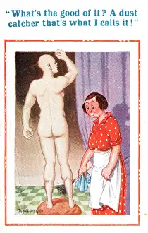 Appendage: Comic postcard, Cleaner complains of dust catcher