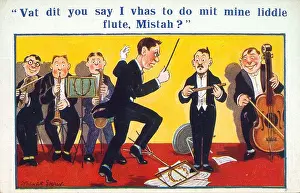 Accent: Comic postcard, Conductor and band