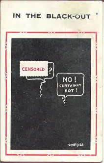 Censored: Comic postcard, Conversation in the blackout, WW2