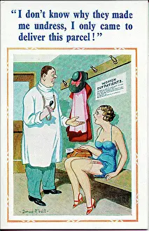 Outpatients: Comic postcard, Conversation in hospital outpatients