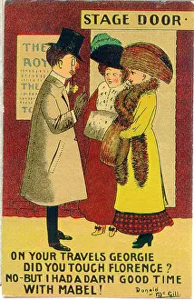 Georgie: Comic postcard, Conversation at the Stage Door