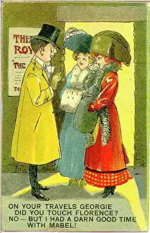 Georgie: Comic postcard, Conversation at the Stage Door
