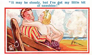Wink: Comic postcard, Couple on the beach
