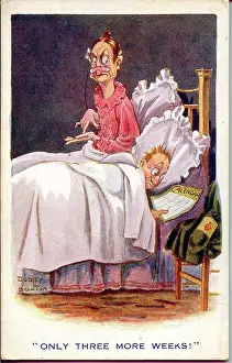 Armlet: Comic postcard, Couple in bed, WW1
