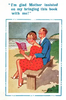 Ought: Comic postcard, Couple sitting on the beach