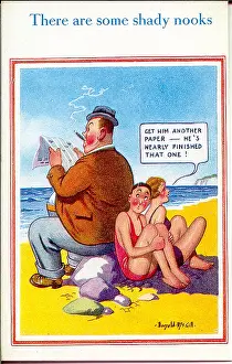 Nook: Comic postcard, Couple sitting on the beach