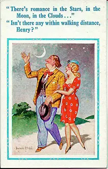 Platonic: Comic postcard, Couple out walking at night
