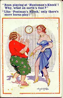 Dishevelled: Comic postcard, Daughter arrives home very late