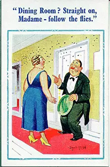 Comic postcard, Directions for hotel guest