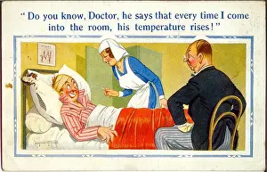 Entendre: Comic postcard, Doctor, nurse and patient