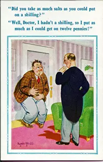 Overdose: Comic postcard, Doctor and patient