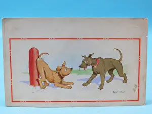 Wipe: Comic postcard, Two dogs