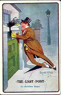 The Donald Mcgill Archive Collection: Comic postcard, Drunken man arriving home