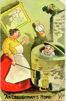 Wimp: Comic postcard, An Englishman's Home