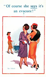 Parentage: Comic postcard, evacuee baby? WW2