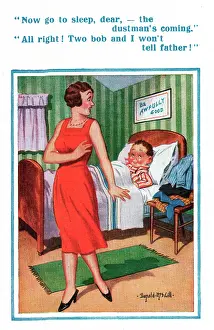 Dustman: Comic postcard, Expecting the dustman