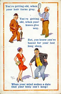 Ageing: Comic postcard, Getting old