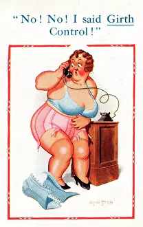 Girth: Comic postcard, Girth control