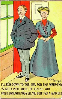 Mouthful: Comic postcard, Going to the seaside