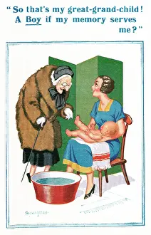 Granny: Comic postcard, my great-grandchild