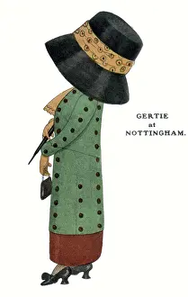 Chapeau: Comic Postcard - Hat theme - Gertie at Nottingham