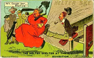 Skelter: Comic postcard, Helter Skelter, Edinburgh Exhibition