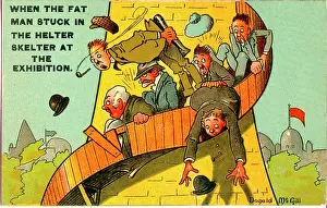 Skelter: Comic postcard, Helter Skelter, Edinburgh Exhibition