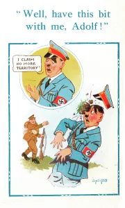 Solder: Comic postcard, Hitler gets more territory, WW2